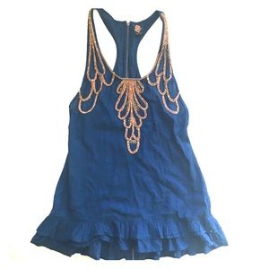 Free People blue tank top